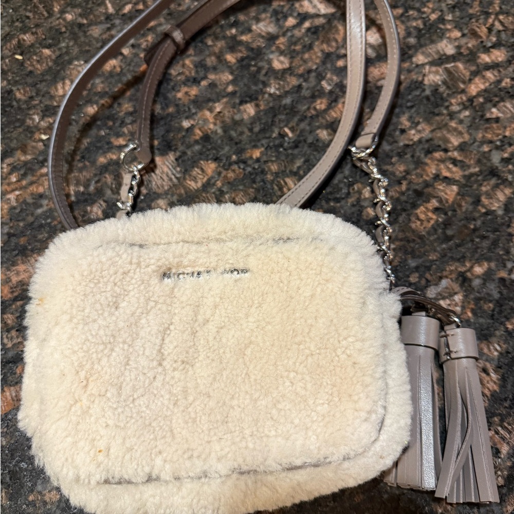 Michael Kors Cream Shearling Crossbody Bag